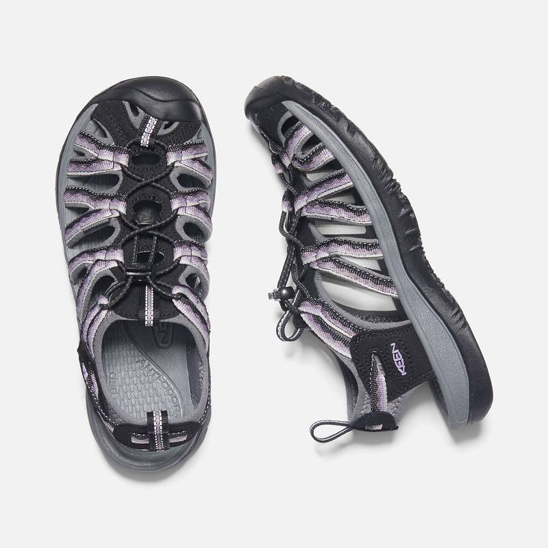 Keen Whisper Trekkingsandalen Damen DE-30654 Black/Thistle - Keen Damenschuhe Schwarz